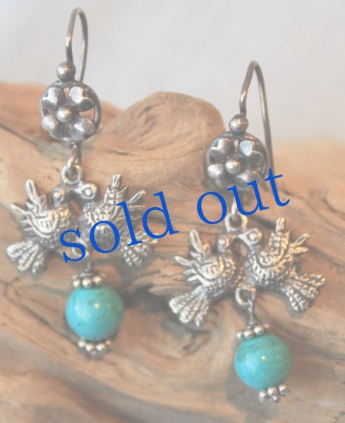 画像2: シルバーとターコイズのピアス (2)