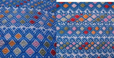 画像3: メキシコ刺繍布-ブルー（デラックス）