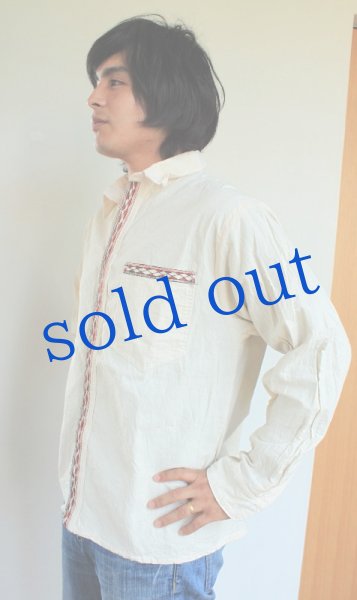 画像2: ミヘ刺繍のメンズシャツ (2)