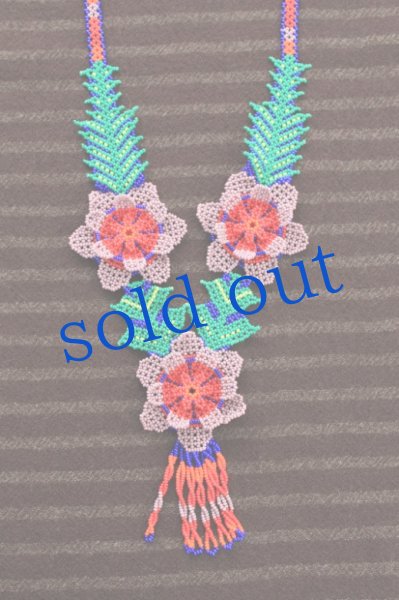 画像2: ウィチョルビーズの花ネックレス (2)