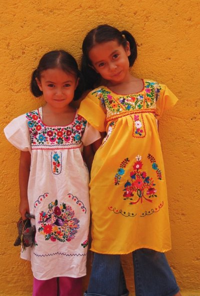 画像3: メキシコ刺繍のワンピース(キッズ）