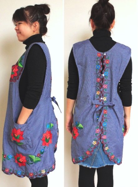 画像5: オアハカの刺繍エプロン（デラックス） (5)