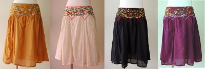 画像1: メキシコ刺繍デザインスカート「nataly」