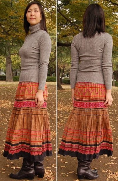 画像2: 花モン族刺繍スカート