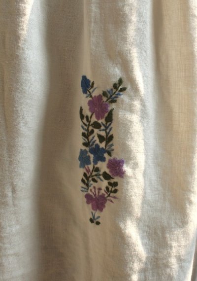 画像3: 麻リネン・メキシコ刺繍 ワンピース