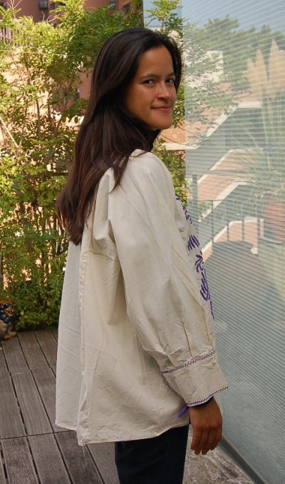 画像3: メキシコ白刺繍長袖ブラウス「チアパス」