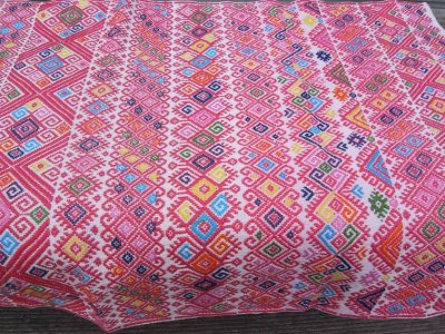 画像3: メキシコ刺繍布-ピンク（デラックス）