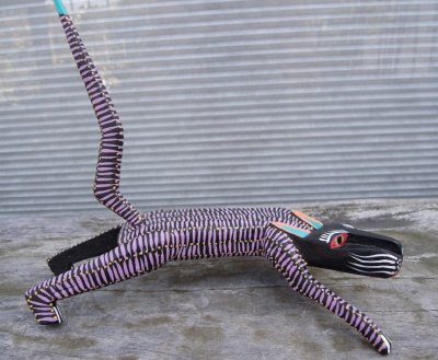 画像1: アレブリヘ「ネコ科の動物」メキシコ・オアハカの木彫り人形