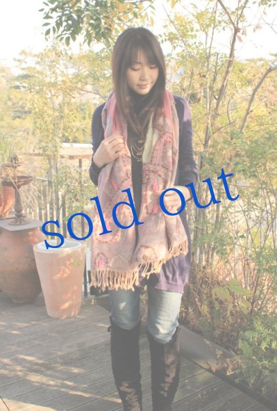 画像4: 春色・軽いウールガーゼのジプシーストール (4)