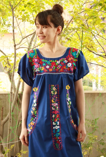 ビンテージ　刺繍メキシカンワンピース　ドレス　　メキシコ