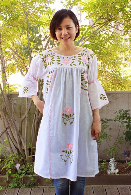 メキシコ刺繍の洋服ワンピース、チュニック、メキシカン刺繍