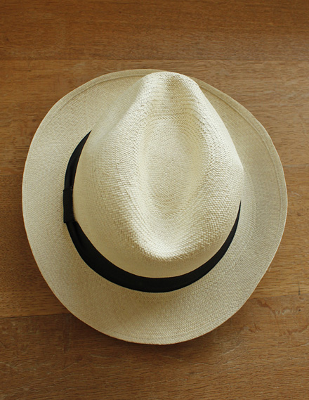 パナマ帽女性用中折れパナマハット（エクアドル・コロンビア製）ピンタード