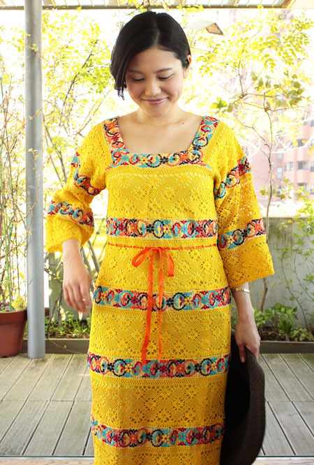 メキシコ刺繍の洋服ワンピース、チュニック、メキシカン刺繍