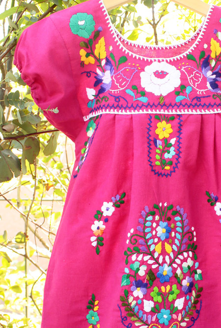 メキシコ刺繍のチュニックワンピース　