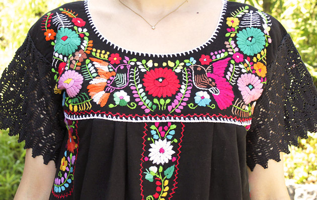 メキシカン刺繍ワンピースノースリーブメキシコの刺繍ワンピース