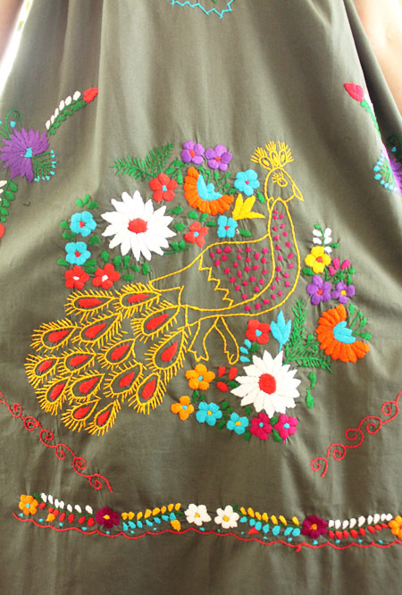 メキシカン刺繍ワンピースノースリーブメキシコの刺繍ワンピース