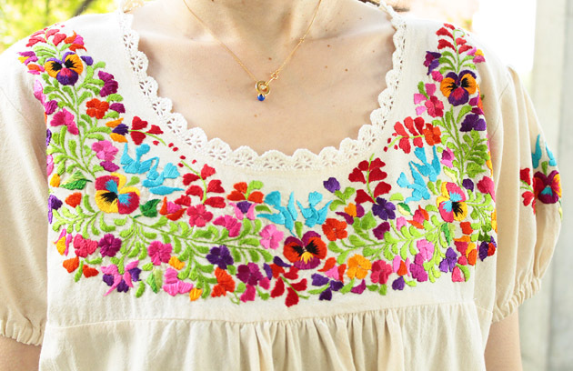 メキシコ刺繍の洋服ワンピース、チュニック、メキシカン刺繍