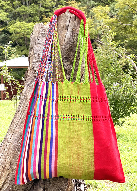 メキシコチアパス手織り生地のハンモックバッグ