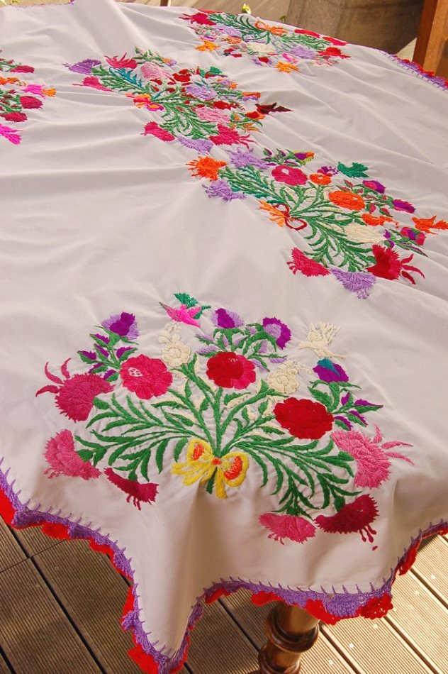 メキシコオアハカ州の刺繍クロス‐中南米の手作りと輸入雑貨・ファッション‐リャマリャマ