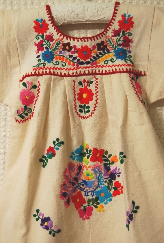 メキシコ刺繍の洋服ワンピース チュニック メキシカン刺繍